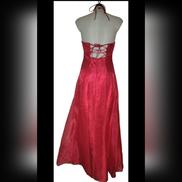 Y2K 90s Blondie Nite Barbicore Fairycore Pink Shimmer Rhinestone Prom Dress Sz 3 - Picture 3 of 4